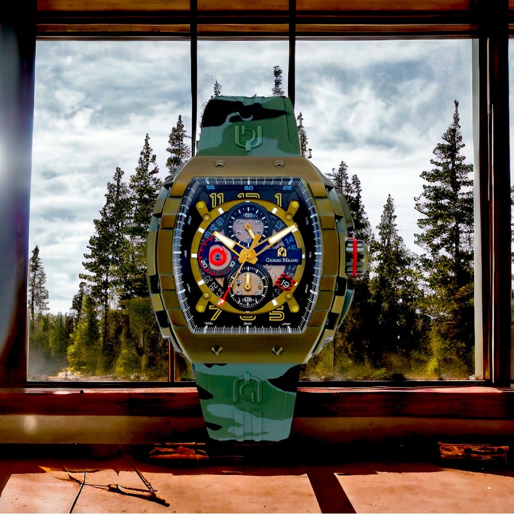 MAESTRO Men’s Watch Chronograph has a gently curved face, The watch is fancy